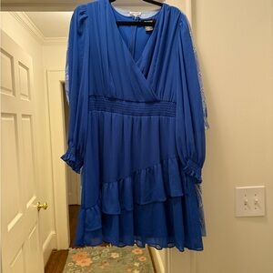 DKNY Royal Blue Long Sleeve Dress